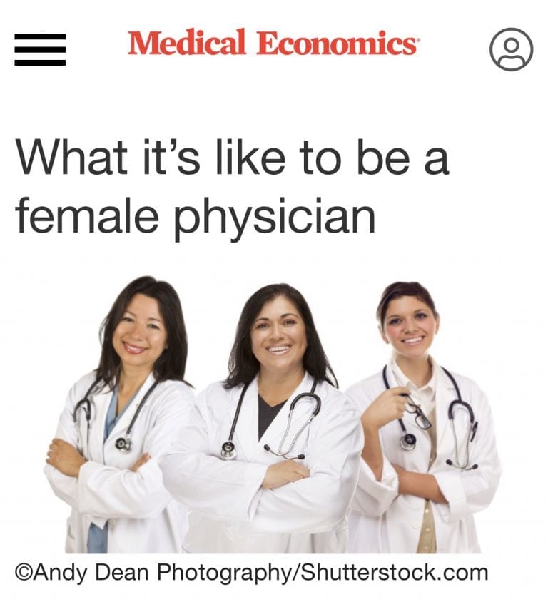 Female physicians smiling together
