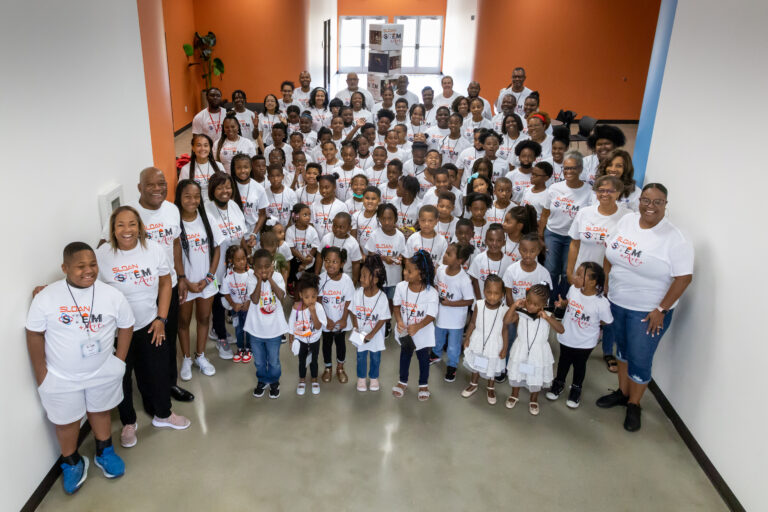 Group of people in white shirts