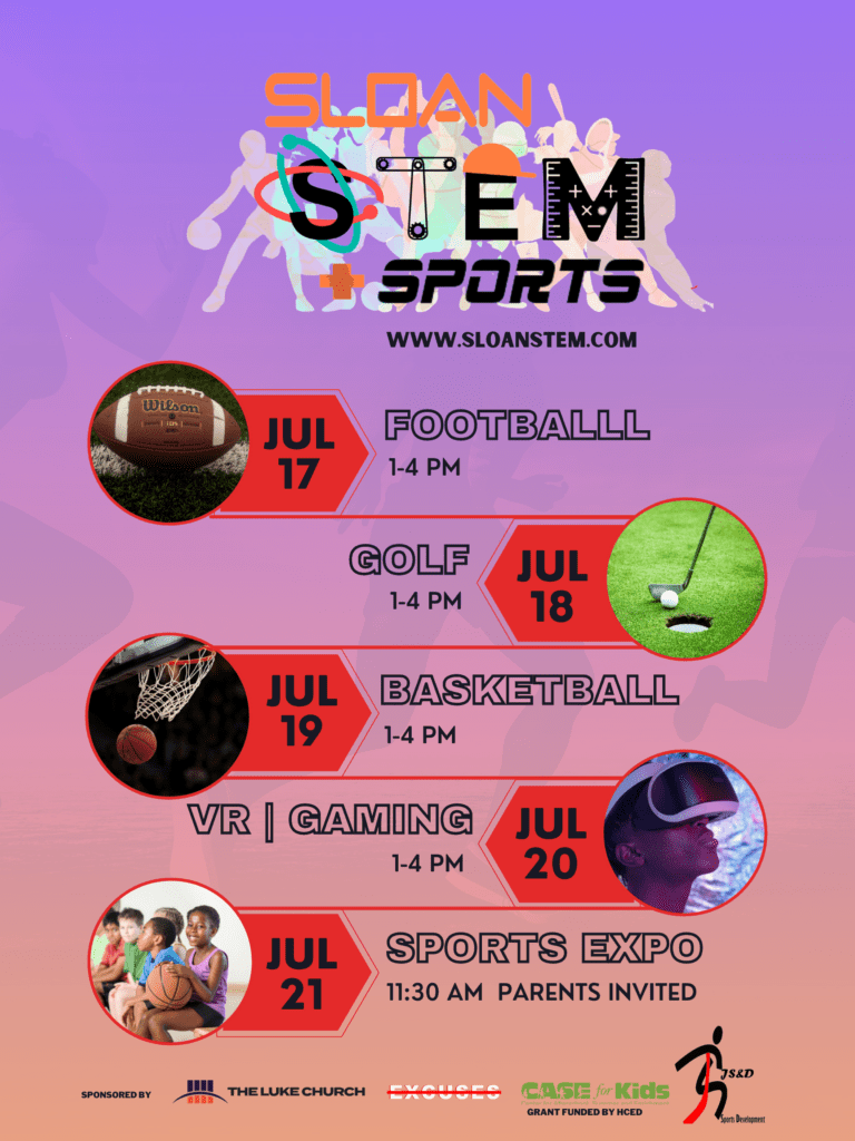 Sloan STEM Sports event poster